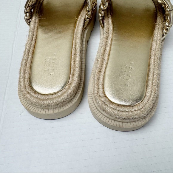 ASOS Jupiter woven espadrille slides gold 6 - Picture 5 of 9